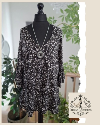 Womens black baggy top - black,