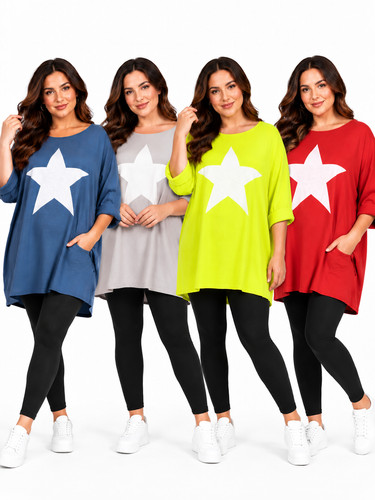 Italian lagenlook star print - lagenlook,