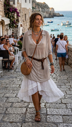 Lagenlook oversized tunic top - tunic,
