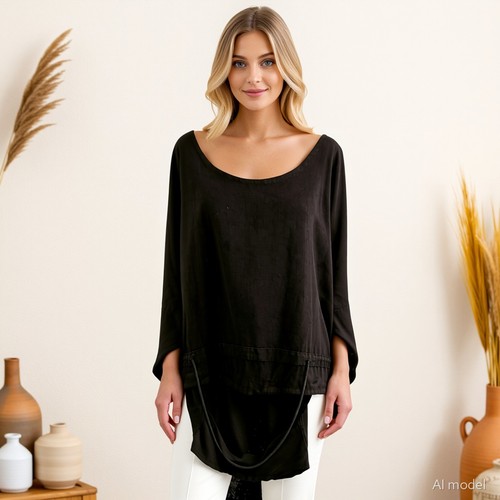 Boho lagenlook longline tunic - boho,