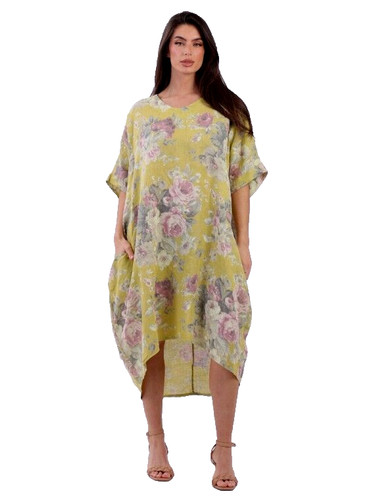 Italian lagenlook floral linen - floral,