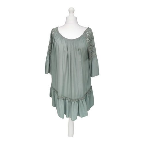 Top light green lace - top,