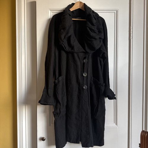 Dramatic black linen long - dramatic,