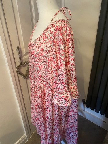 New lagenlook pink ditsy - pink, smock