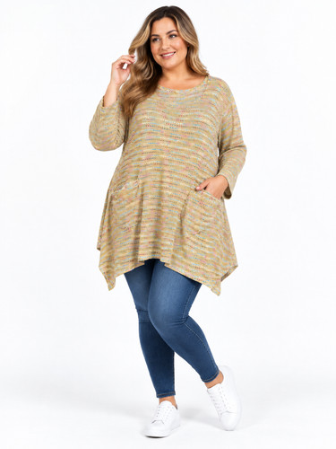 Women italian knit tunic top - women,
